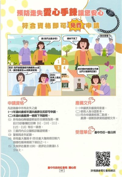 預防走失愛心手鍊-讓您安心宣導